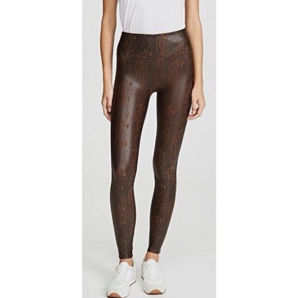 Spanx Snake-Printed Faux Leather Full Length Leggings size M - Picture 9 of 11